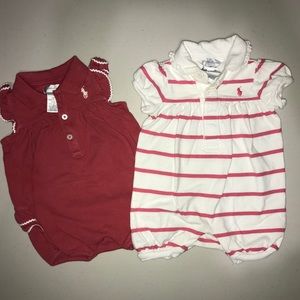 Ralph Lauren 3 month baby girl romper bundle lot